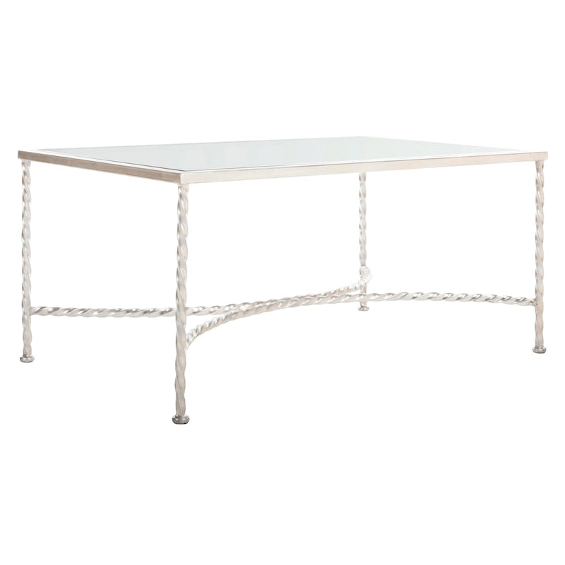 Glass Coffee Table with Decorative Frame - 40 W x 24 D x 18 H