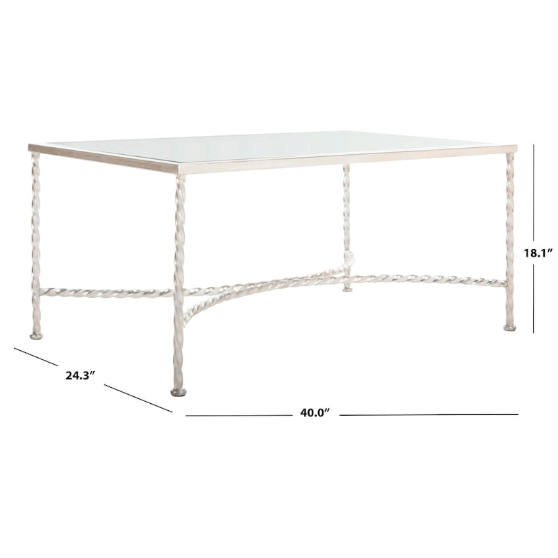 Glass Coffee Table with Decorative Frame - 40 W x 24 D x 18 H