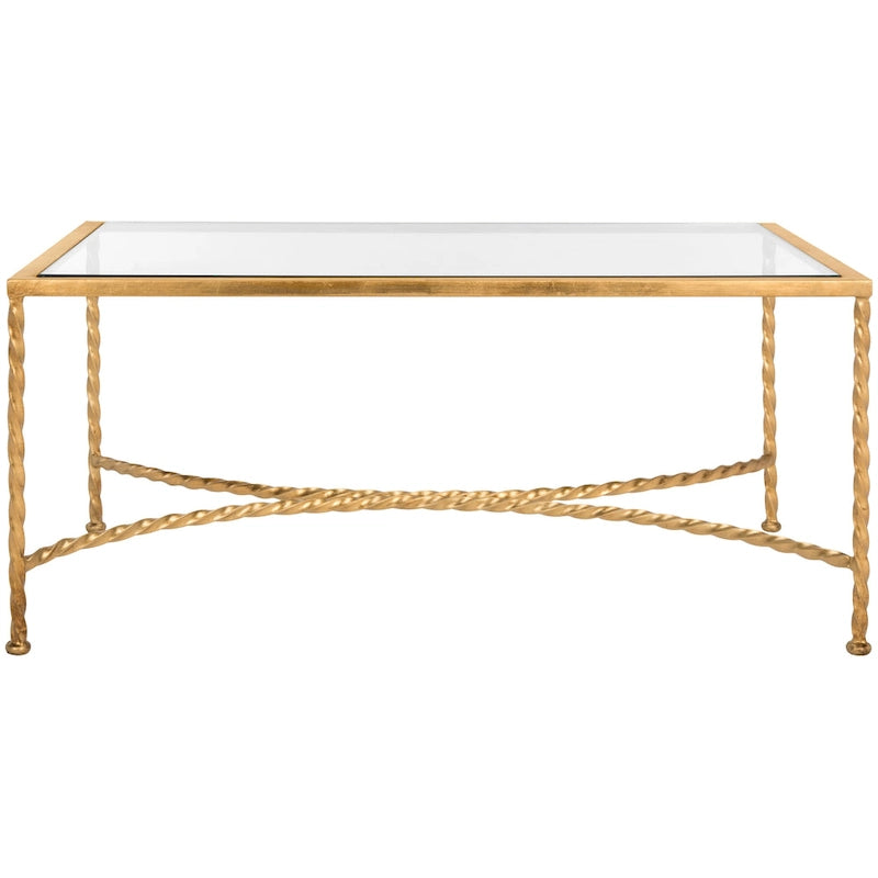Glass Coffee Table with Decorative Frame - 40 W x 24 D x 18 H