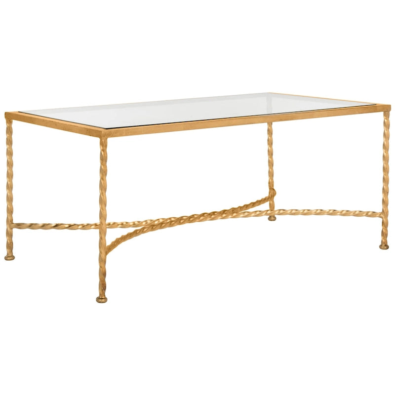 Glass Coffee Table with Decorative Frame - 40 W x 24 D x 18 H
