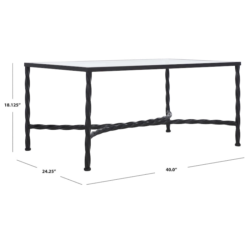 Glass Coffee Table with Decorative Frame - 40 W x 24 D x 18 H