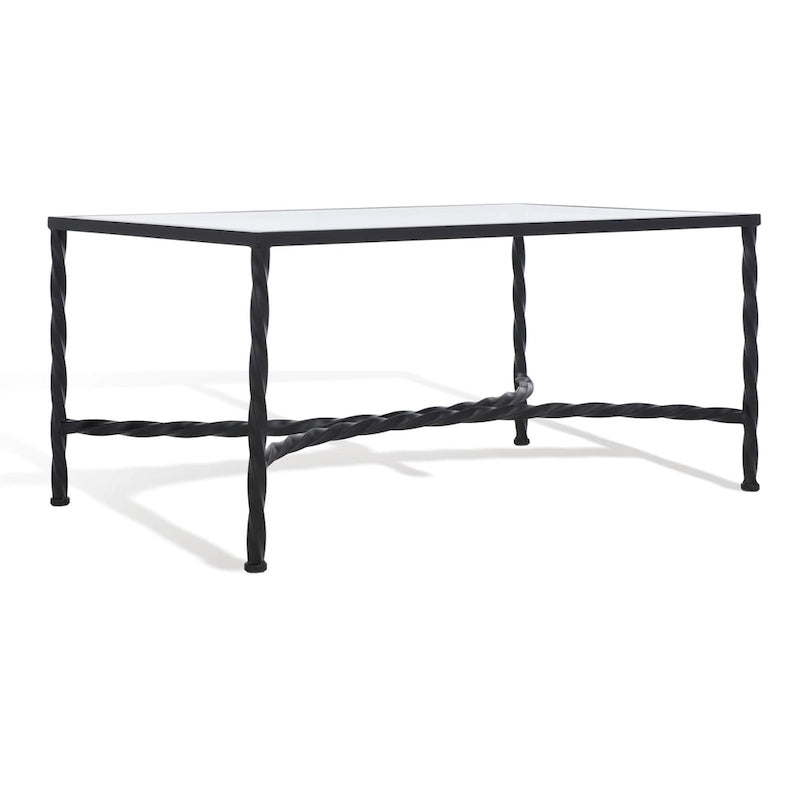Glass Coffee Table with Decorative Frame - 40 W x 24 D x 18 H