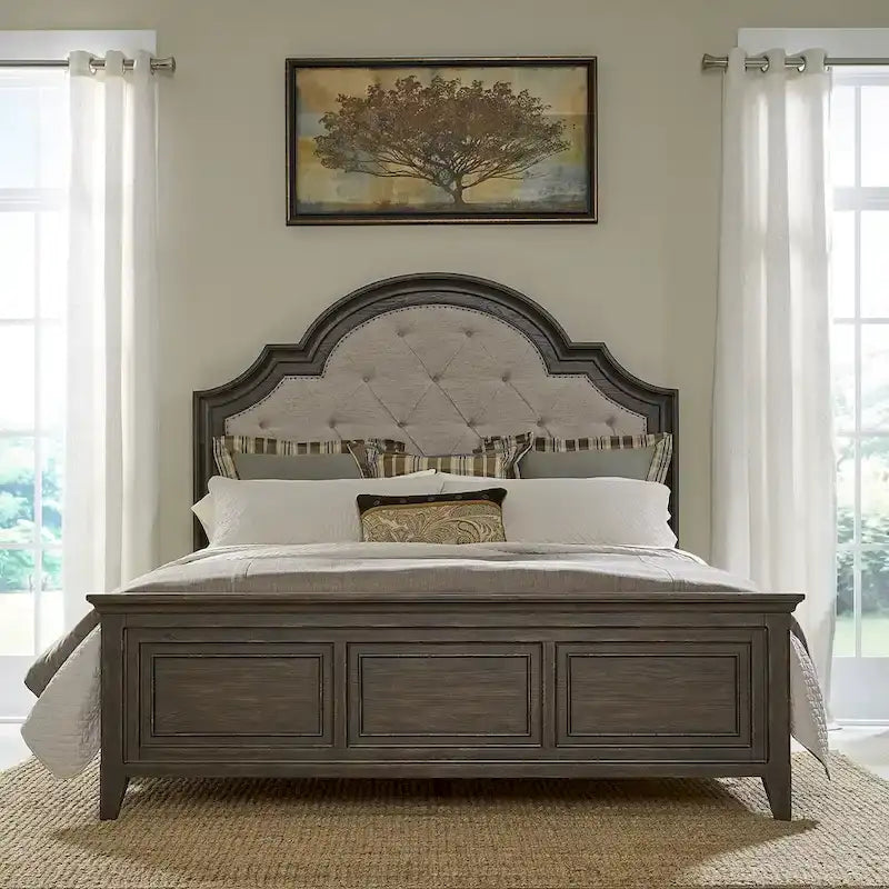 Paradise Valley Saddle Brown Upholstered Bed Frame - Size Options