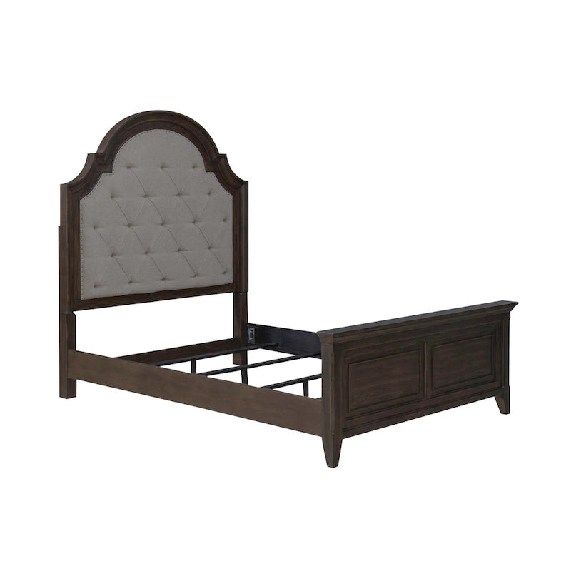 Dark Brown Upholstered Bed Frame - Queen & King