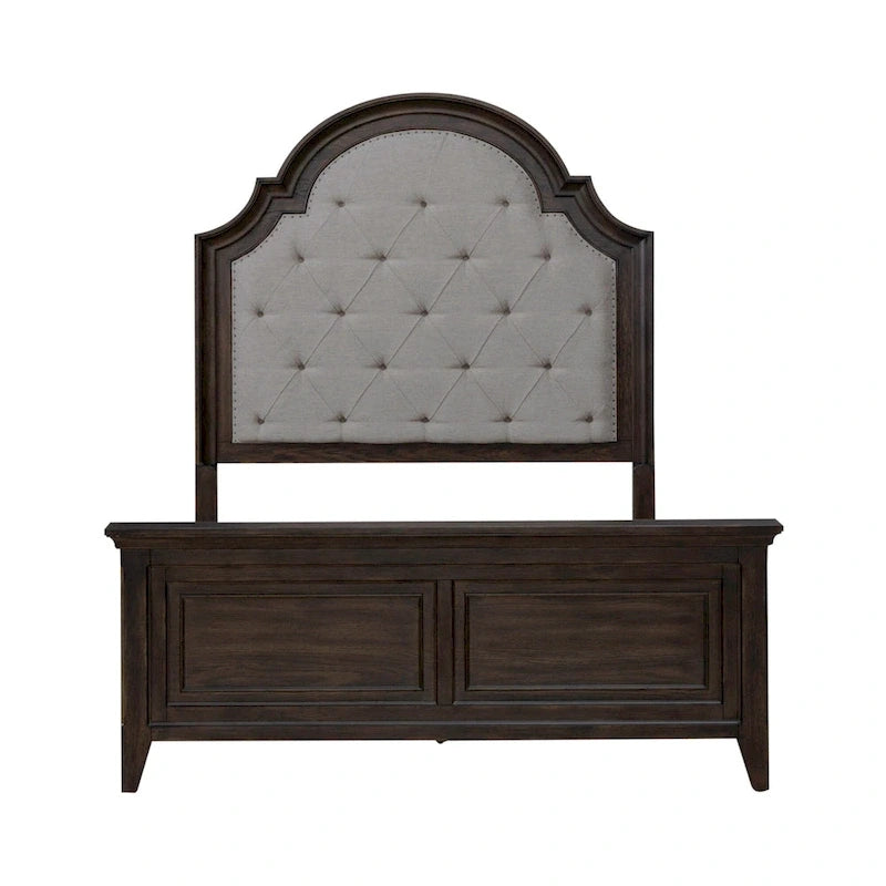 Dark Brown Upholstered Bed Frame - Queen & King