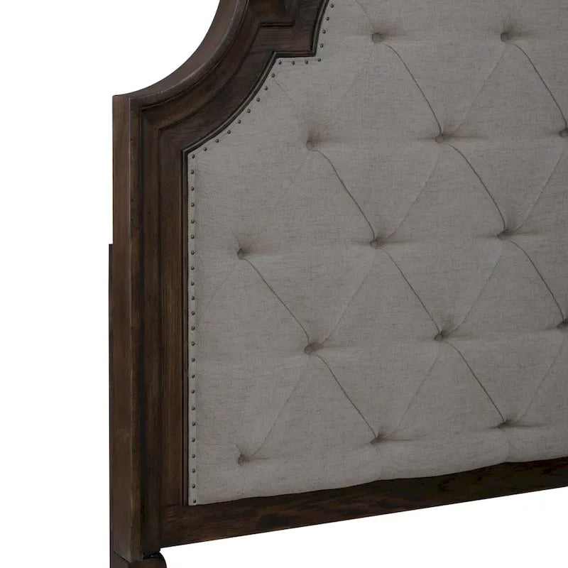 Dark Brown Upholstered Bed Frame - Queen & King