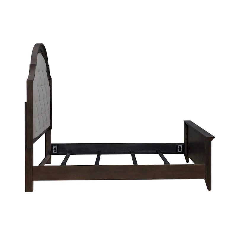 Dark Brown Upholstered Bed Frame - Queen & King