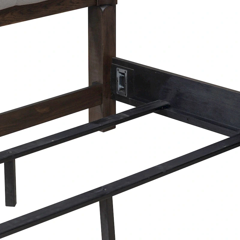 Dark Brown Upholstered Bed Frame - Queen & King