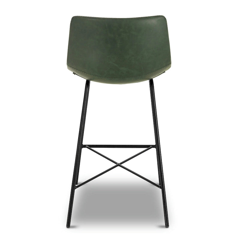 24-Inch Leatherette Counter Stools with Steel Base (Set of 3)