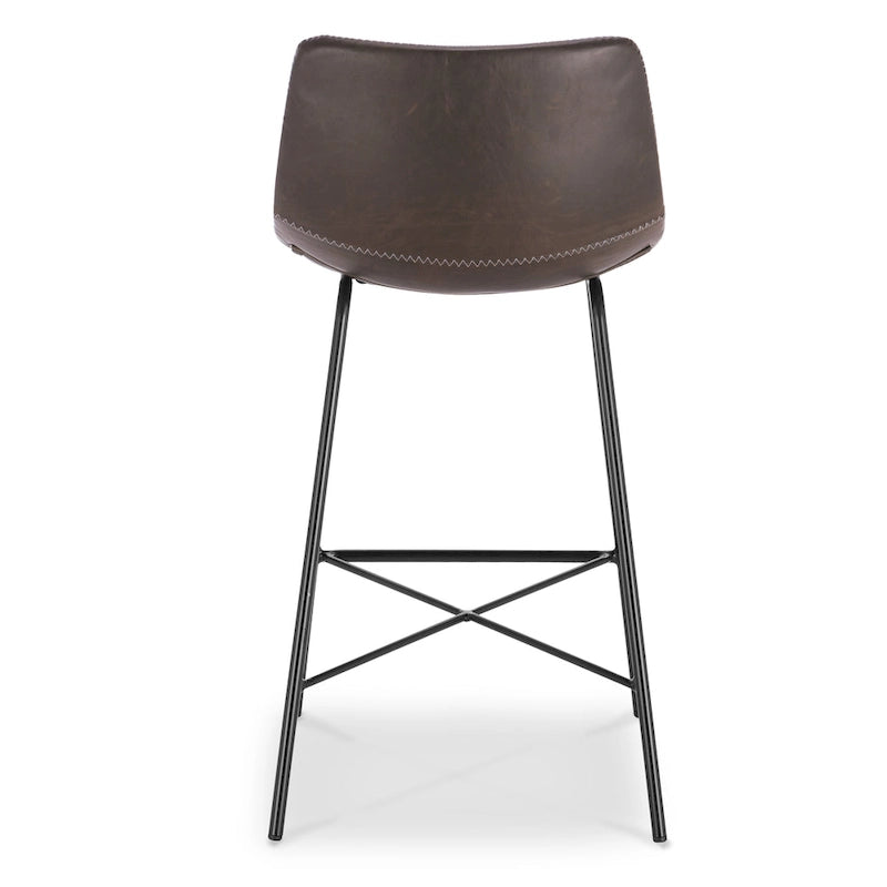 24-Inch Leatherette Counter Stools with Steel Base (Set of 3)