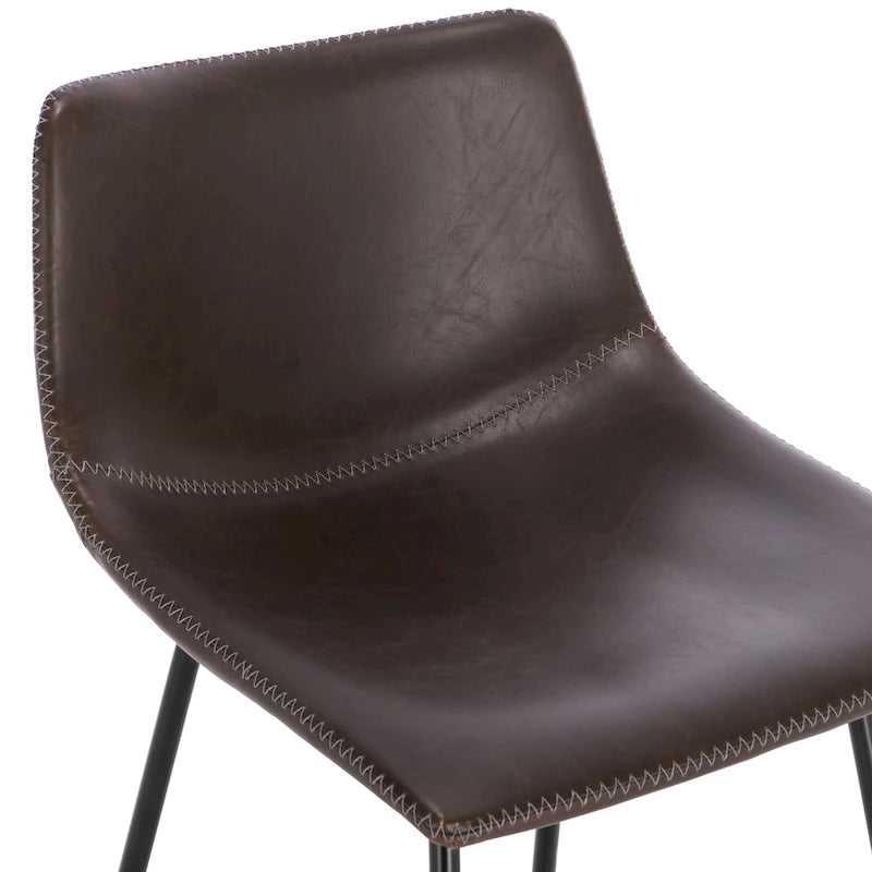 24-Inch Leatherette Counter Stools with Steel Base (Set of 3)