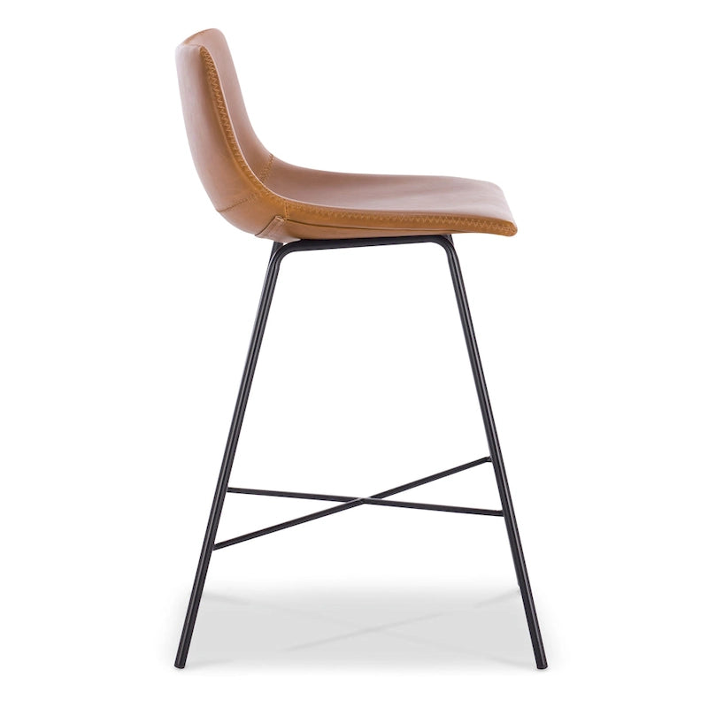 24-Inch Leatherette Counter Stools with Steel Base (Set of 3)