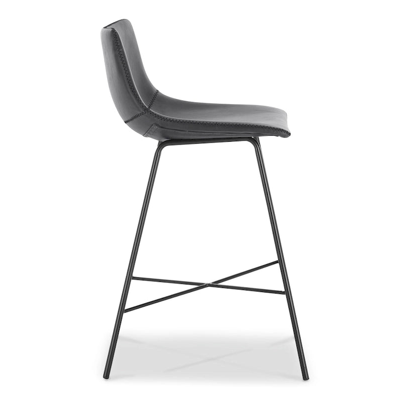 24-Inch Leatherette Counter Stools with Steel Base (Set of 3)