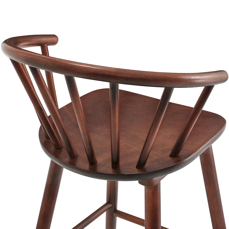 Set of 3 24-Inch Solid Wood Counter Stools with Spindle Backs