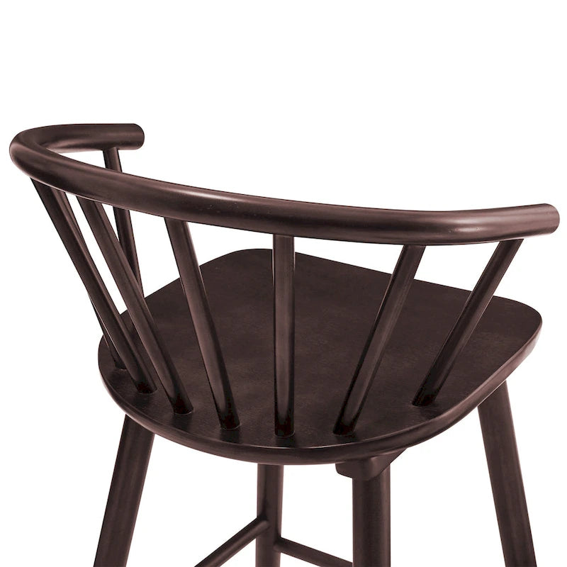 Set of 3 24-Inch Solid Wood Counter Stools with Spindle Backs