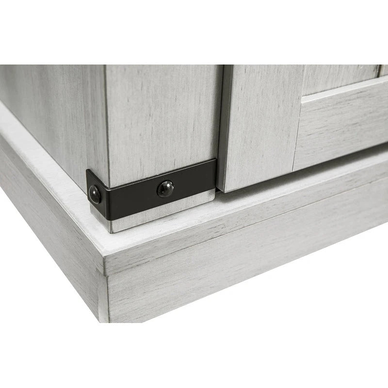 32-Inch Compact TV Stand with Barn Door Design for TVs up to 40 Inches