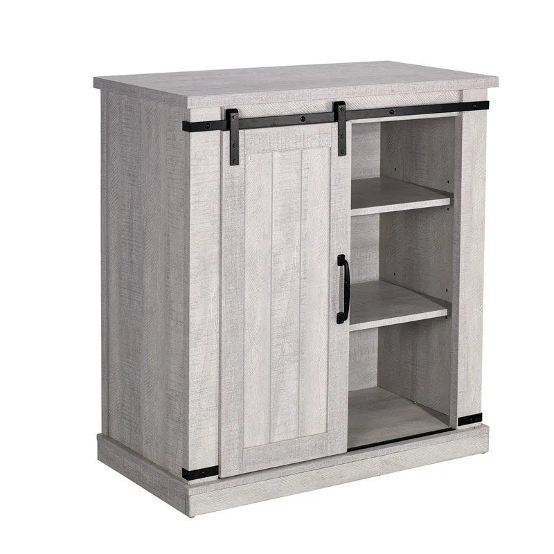 32-Inch Compact TV Stand with Barn Door Design for TVs up to 40 Inches
