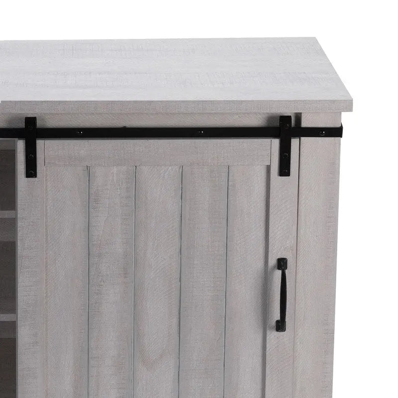 32-Inch Compact TV Stand with Barn Door Design for TVs up to 40 Inches