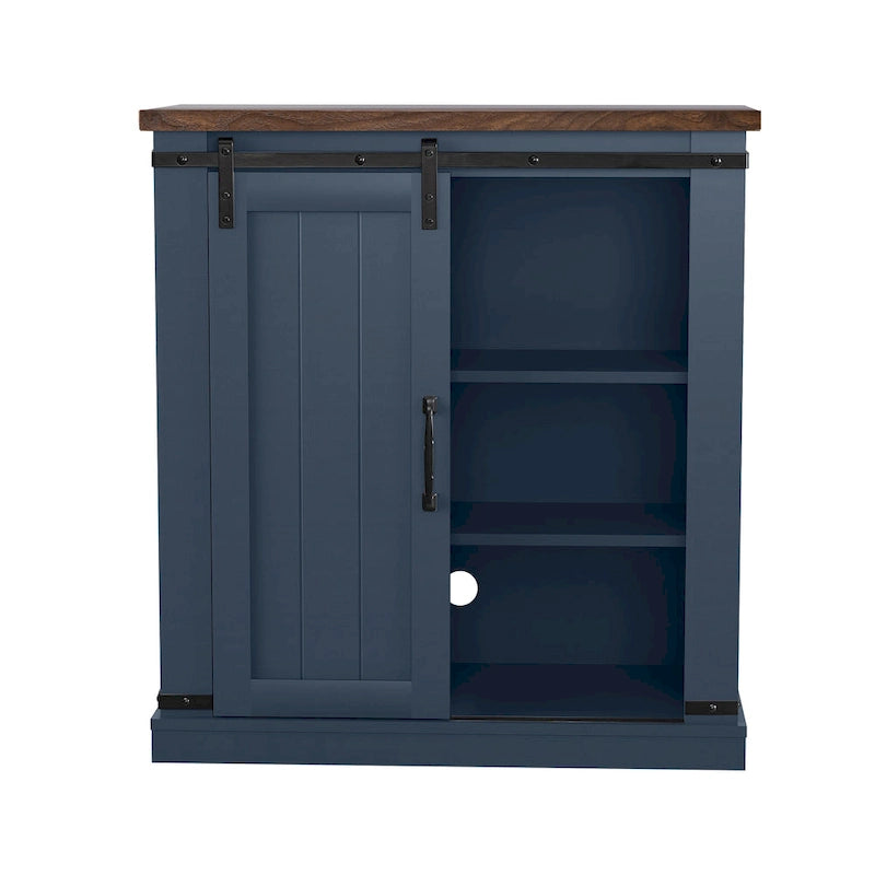 32-Inch Compact TV Stand with Barn Door Design for TVs up to 40 Inches