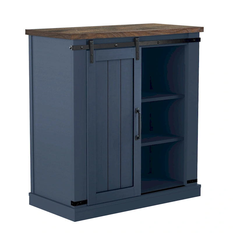 32-Inch Compact TV Stand with Barn Door Design for TVs up to 40 Inches