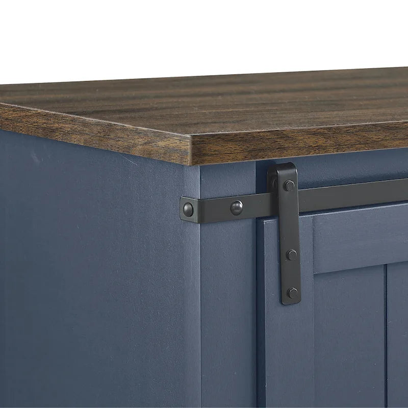 32-Inch Compact TV Stand with Barn Door Design for TVs up to 40 Inches