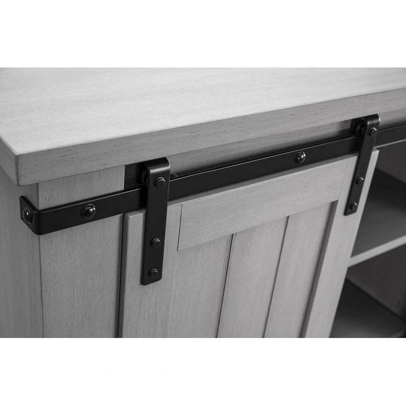 32-Inch Compact TV Stand with Barn Door Design for TVs up to 40 Inches