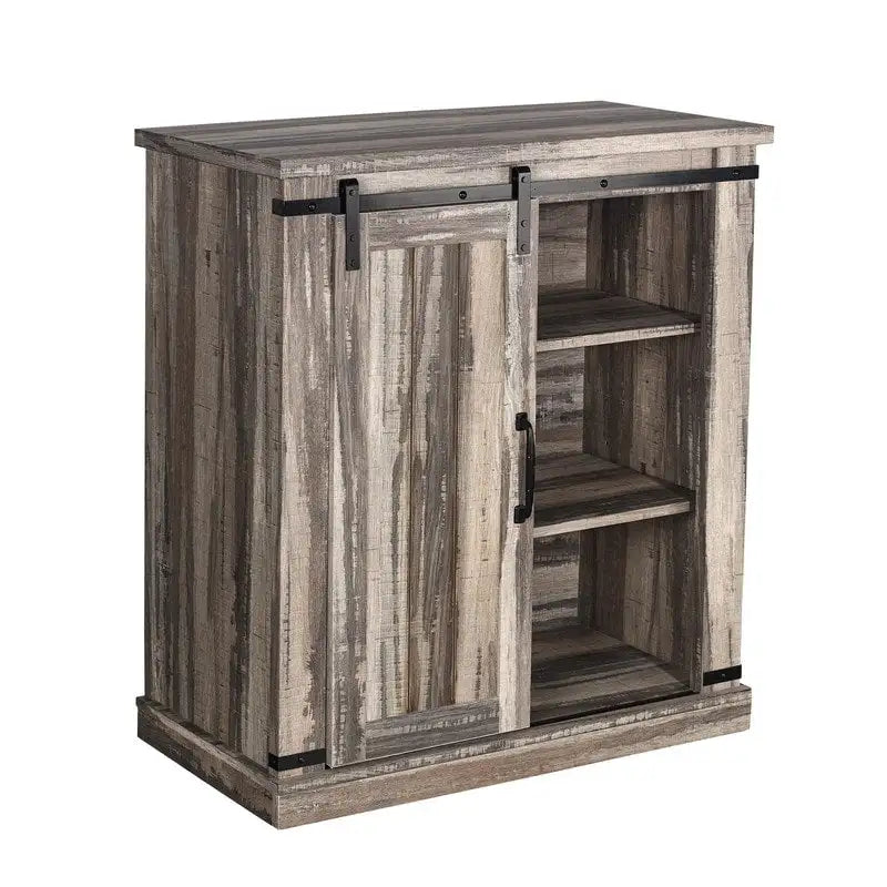32-Inch Compact TV Stand with Barn Door Design for TVs up to 40 Inches