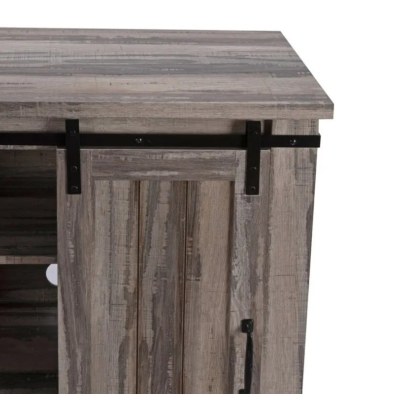 32-Inch Compact TV Stand with Barn Door Design for TVs up to 40 Inches