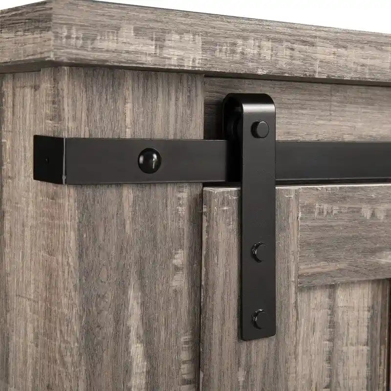 32-Inch Compact TV Stand with Barn Door Design for TVs up to 40 Inches