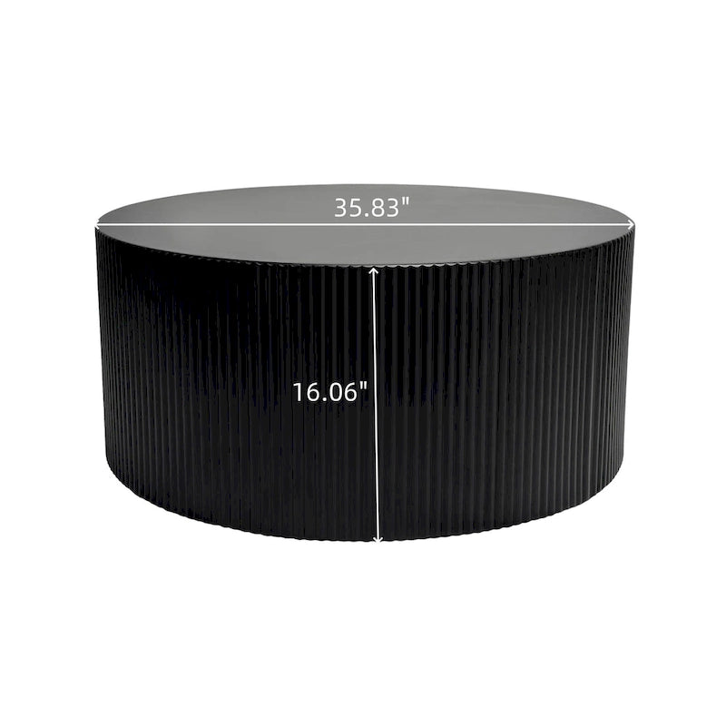 Modern Round Coffee Table with Wave Detail
