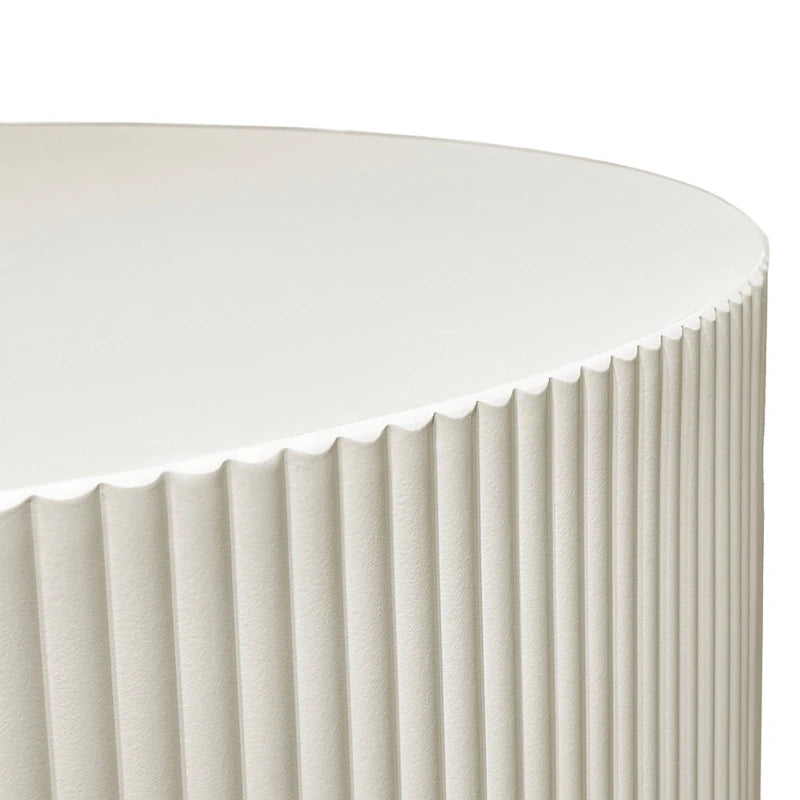 Modern Round Coffee Table with Wave Detail