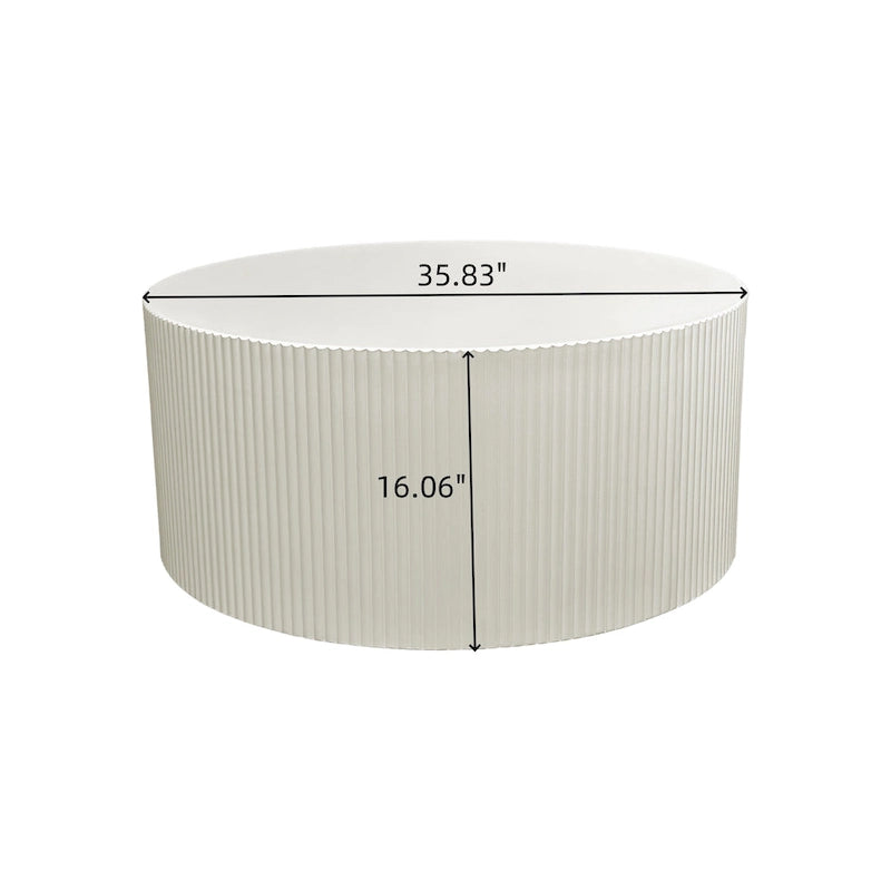 Modern Round Coffee Table with Wave Detail