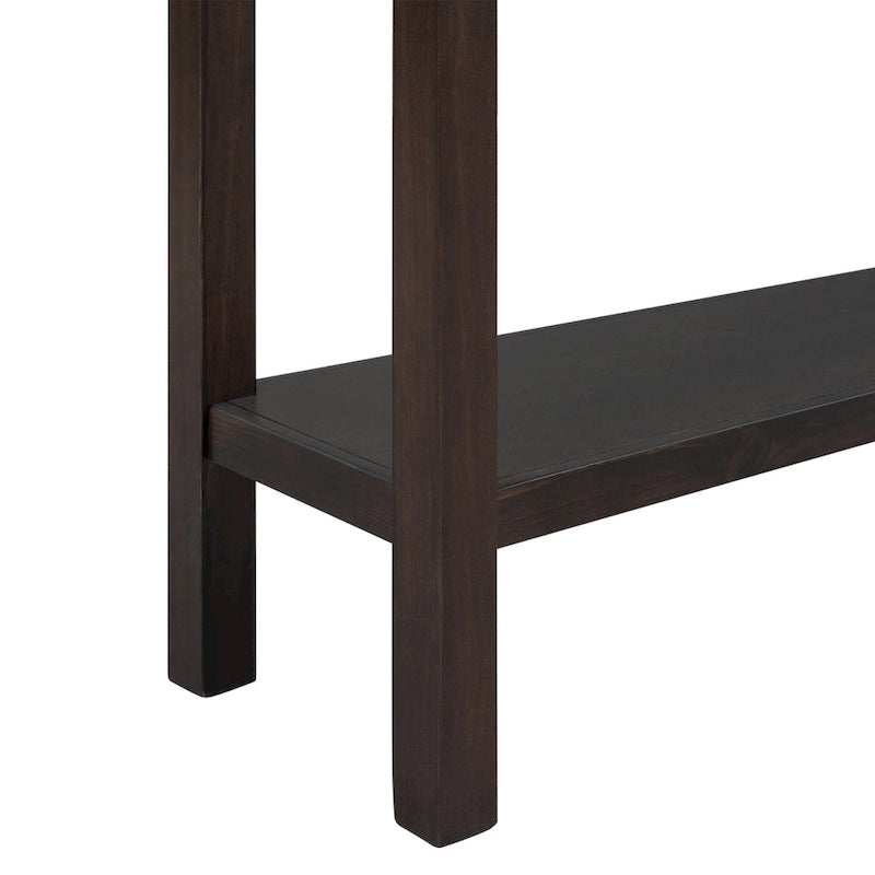 Rustic Entryway Console Table, 60 Long Sofa Table with two Different Size Drawers and Bottom Shelf for Storage
