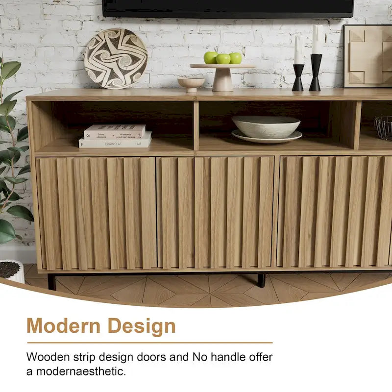Mid-Century Four-Door Buffet Sideboard Cabinet