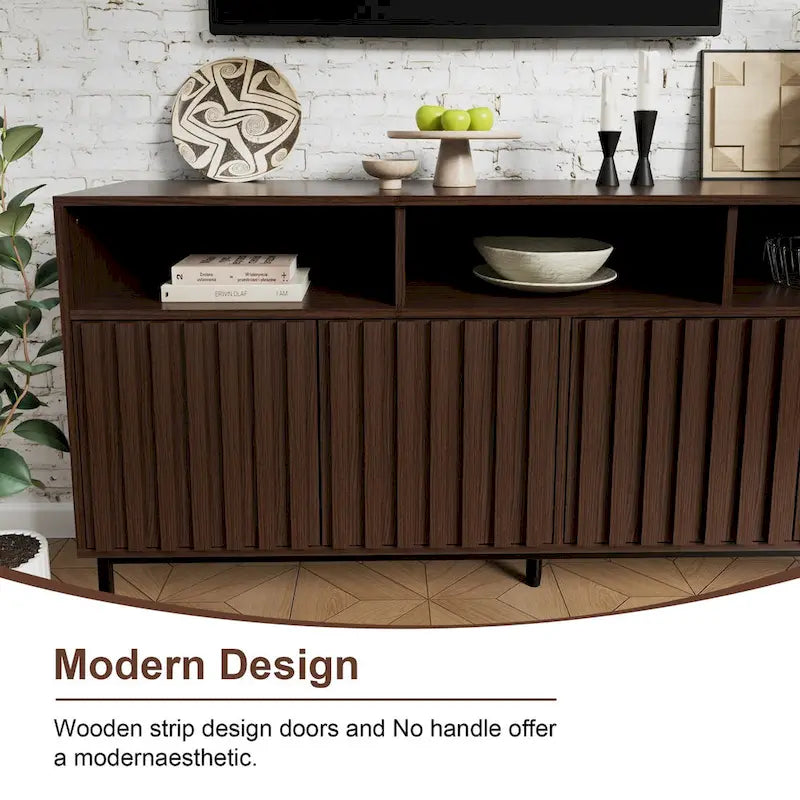 Mid-Century Four-Door Buffet Sideboard Cabinet