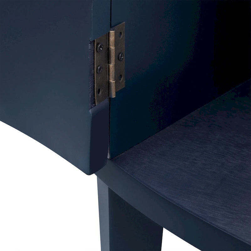 Curved Storage Cabinet with 4 Doors, Drawer and Adjustable Shelves