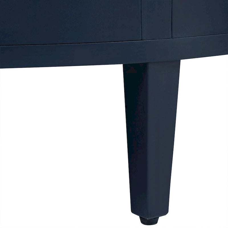 Curved Storage Cabinet with 4 Doors, Drawer and Adjustable Shelves