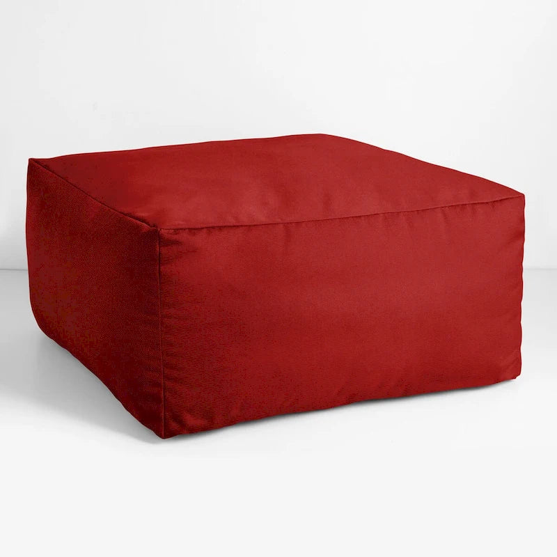 Indoor/Outdoor Solid Bean Pouf with Knife-Edge Finish