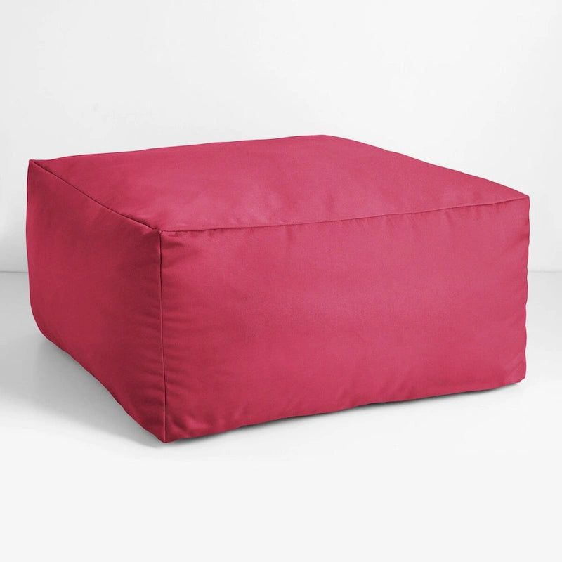 Indoor/Outdoor Solid Bean Pouf with Knife-Edge Finish