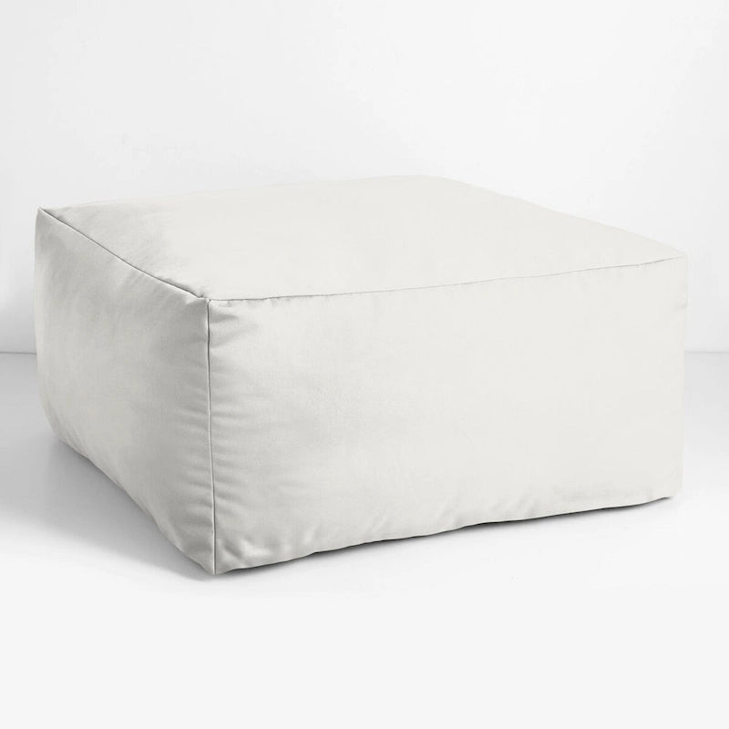 Indoor/Outdoor Solid Bean Pouf with Knife-Edge Finish