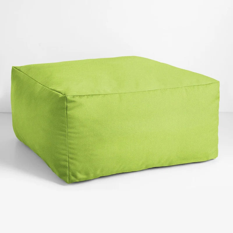 Indoor/Outdoor Solid Bean Pouf with Knife-Edge Finish