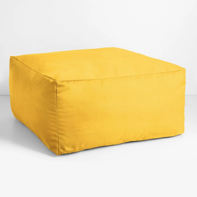 Indoor/Outdoor Solid Bean Pouf with Knife-Edge Finish