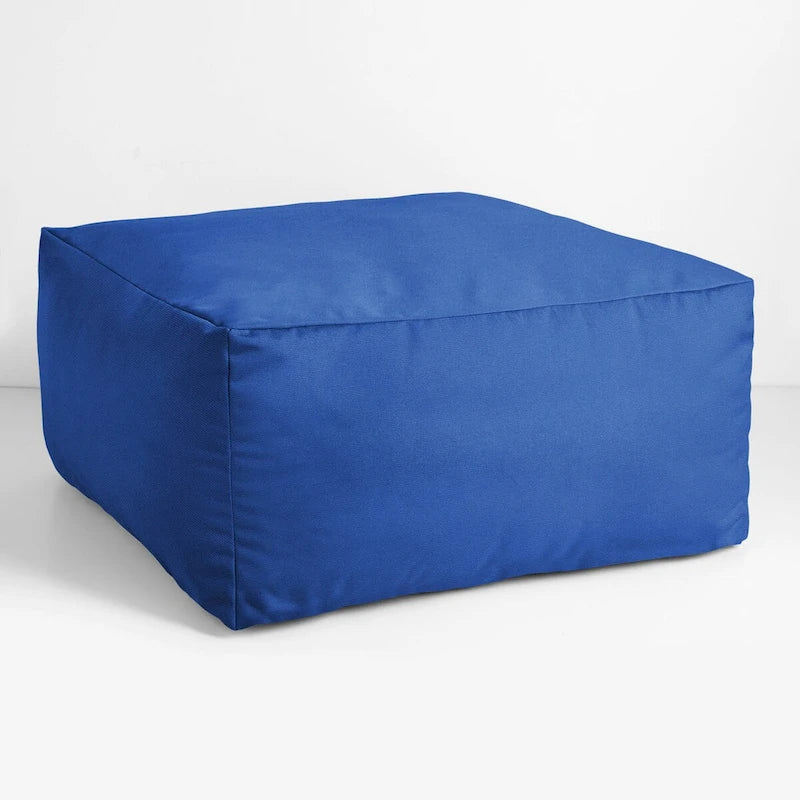 Indoor/Outdoor Solid Bean Pouf with Knife-Edge Finish