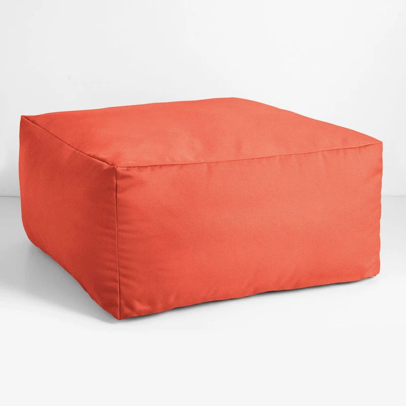 Indoor/Outdoor Solid Bean Pouf with Knife-Edge Finish