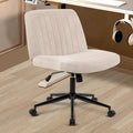 Armless Swivel Desk Chair with Thick Cushion
