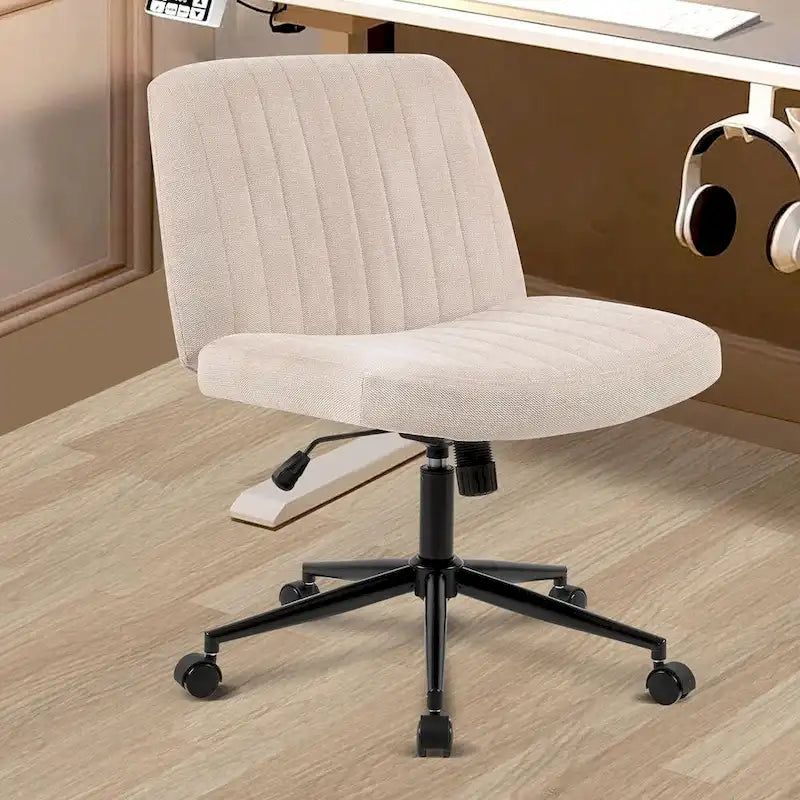 Armless Swivel Desk Chair with Thick Cushion
