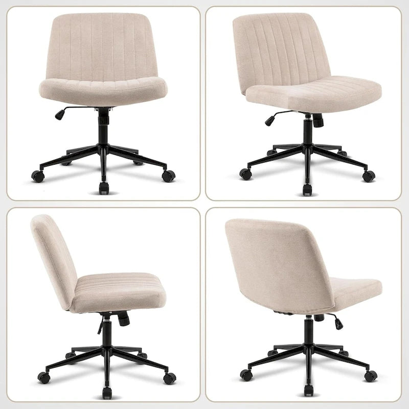 Armless Swivel Desk Chair with Thick Cushion
