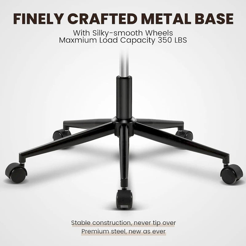 Armless Swivel Desk Chair with Thick Cushion