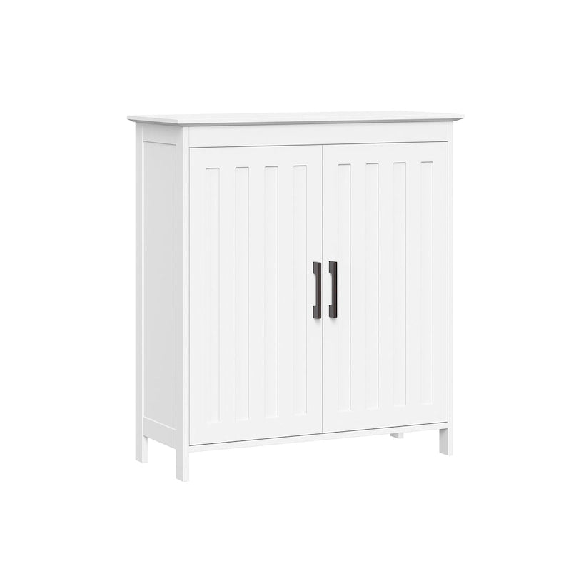 White Two-Door Bathroom and Laundry Storage Cabinet with Adjustable Shelf
