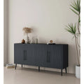 Mid-Century Modern 64.6-Inch Sideboard with Ribbed Doors